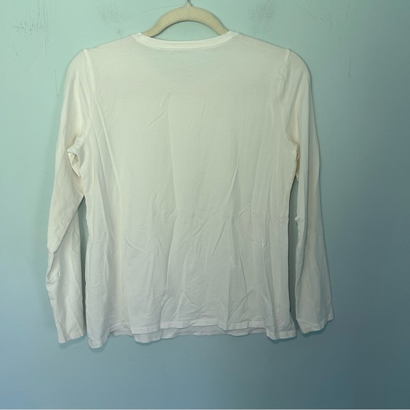 PureJill J.Jill White Stretch Cotton Crew Neck Tee Size Small Petite - Picture 3 of 8